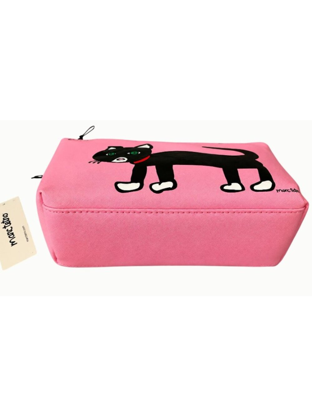 Marc Tetro Black Cat Pink Cosmetic Makeup Travel Bag NWT - Picture 2 of 5